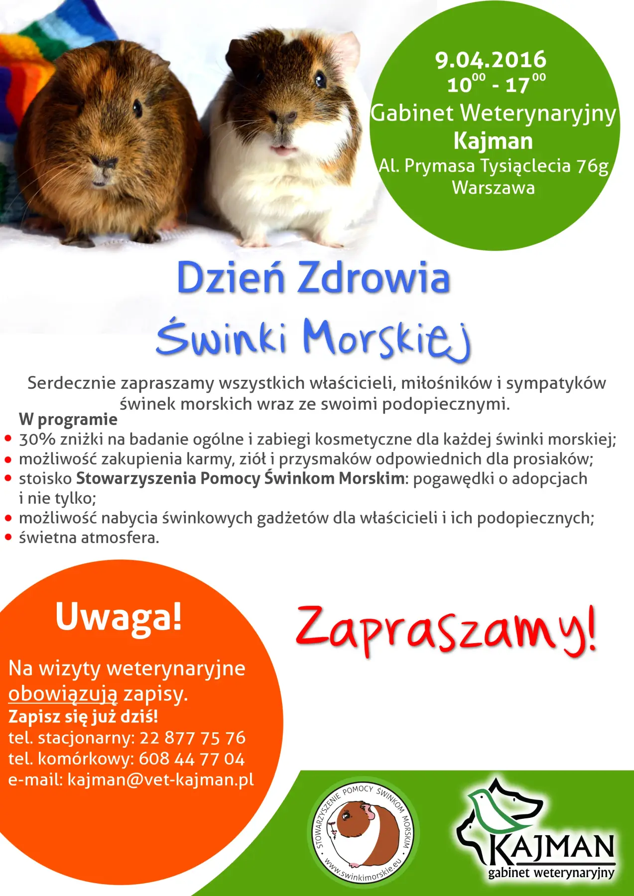 Dzień Zdrowia Świnki Morskiej w Warszawie